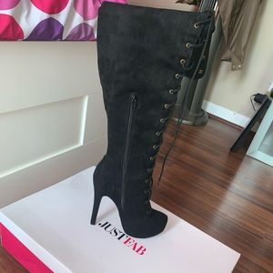 JustFab Thigh High Stiletto Boots